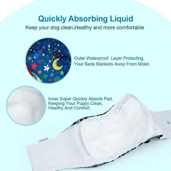 Pet Soft Dog Belly Band Reusable Dog Diaper-  Belly Wrap Sz M NWOT - Picture 5 of 7